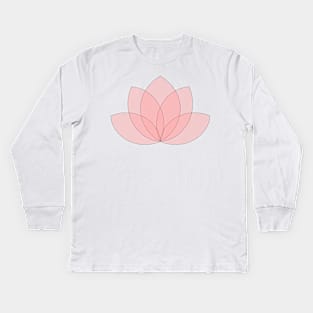 Pink lotus Kids Long Sleeve T-Shirt